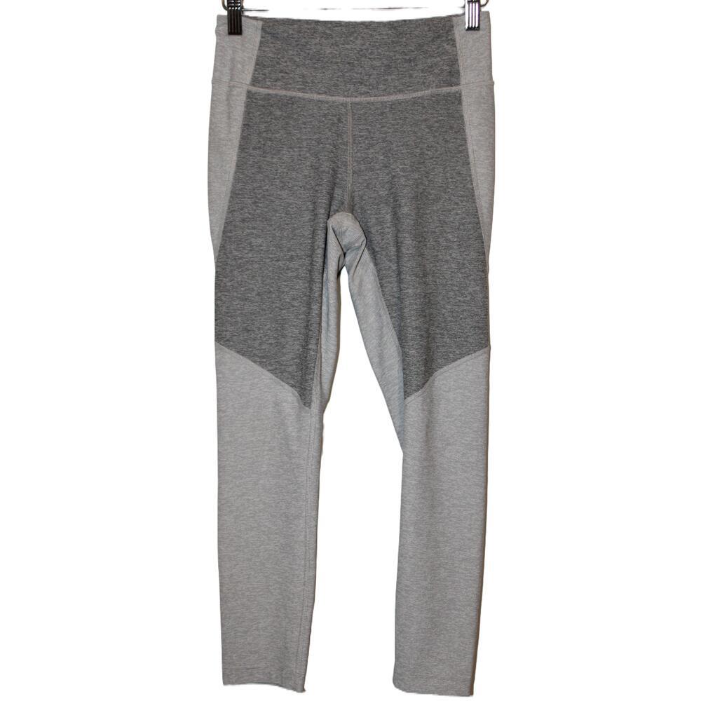 Womens Outdoor Voices Heather Gray Colorblock Athletic Cropped Leggings Size S